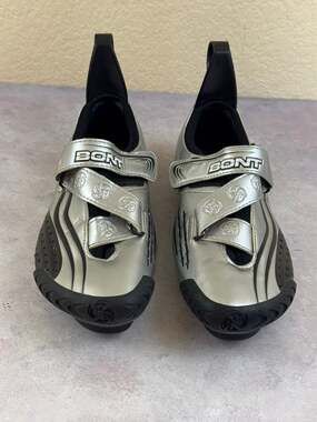 Bont Sub 9 Men's Triathlon Silver and Black  Size 7.5 Cycling Race Hand Made